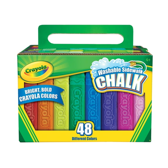 Crayola Washable Sidewalk Chalk in Assorted Colors, 48 Count