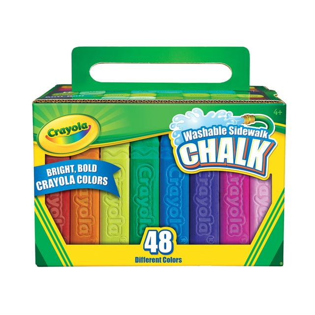 Crayola Washable Sidewalk Chalk in Assorted Colors, 48 Count