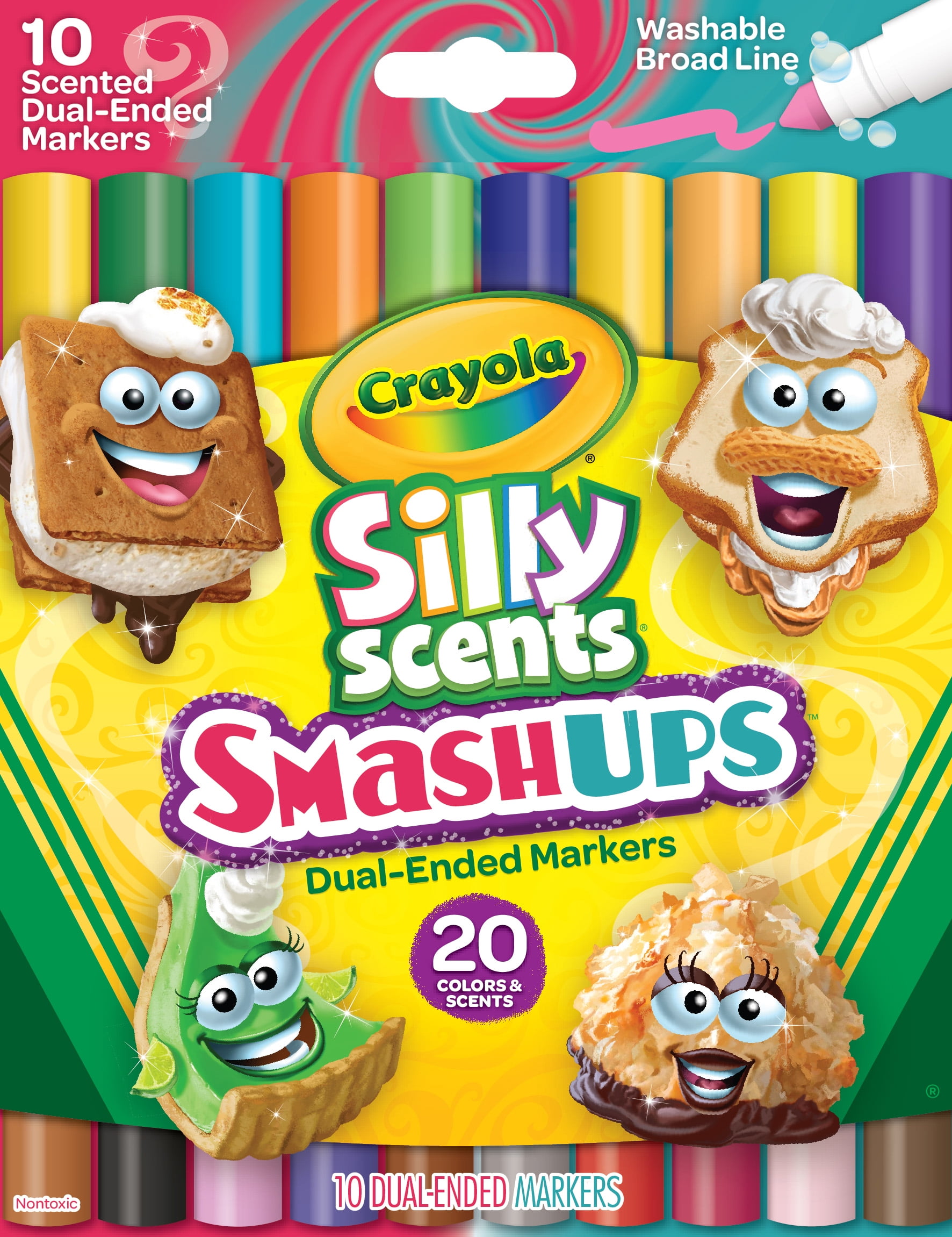 Crayola Silly Scents Fine Line Washable Markers-Assorted Colors 10/Pkg -  071662650711