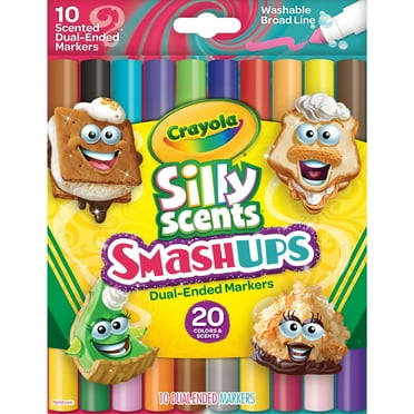 Crayola Washable Silly Scents Markers, Broad Line Markers, Smash Ups, Sweet Scented School Supplies, 20 Colors, Gifts for Kids