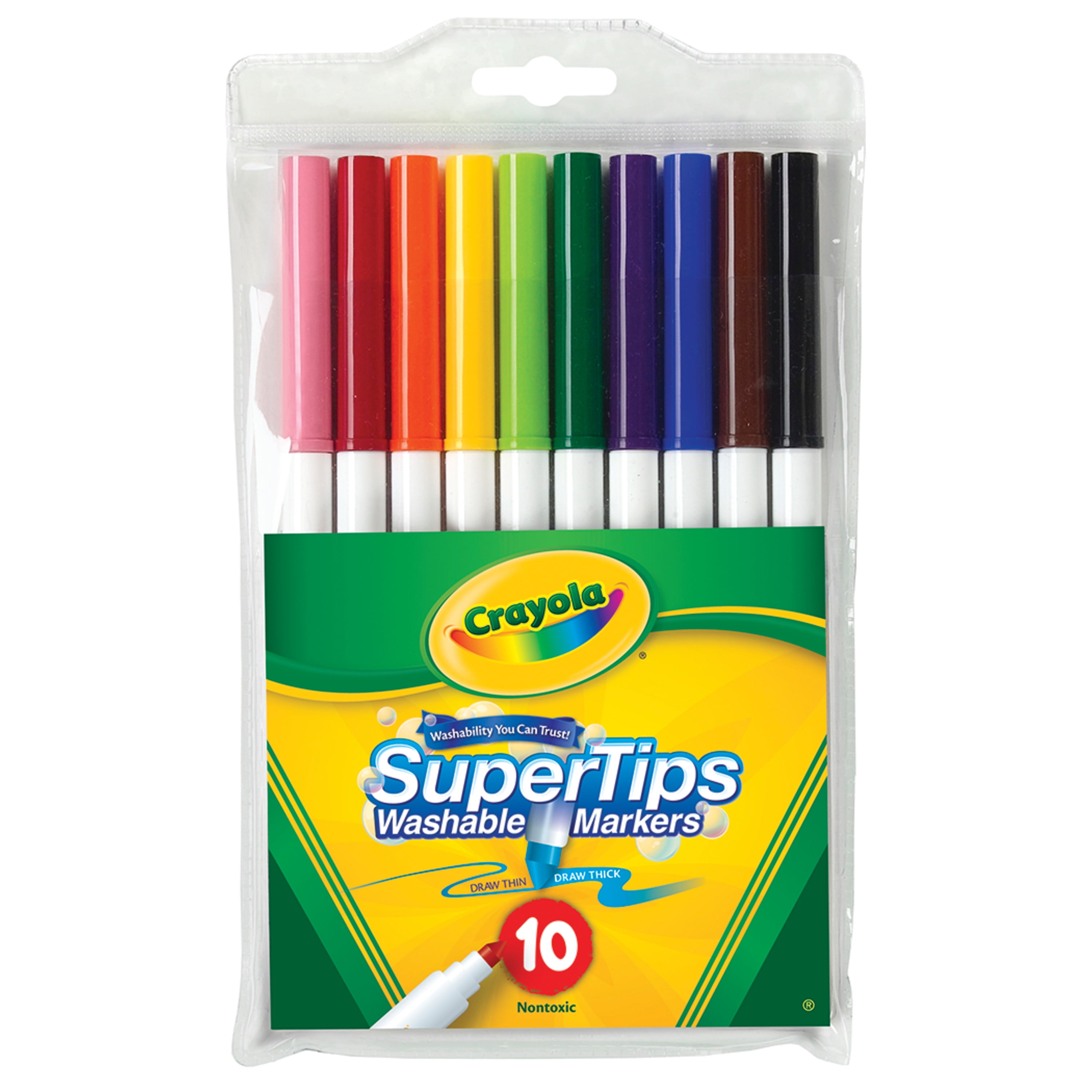 Great Value, Crayola® Washable Super Tips Markers, Fine/Broad