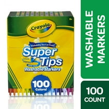 Crayola Washable Super Tips Marker Set, 100 Ct, School Supplies, Art Supplies for Kids & Teens