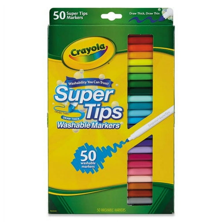 Washable Super Tips Markers, Fine/Broad Bullet Tips, Assorted Colors, 10/Set Washable Super Tips Markers, Fine/Broad Bullet Tips, Assorted Colors, 10/Set