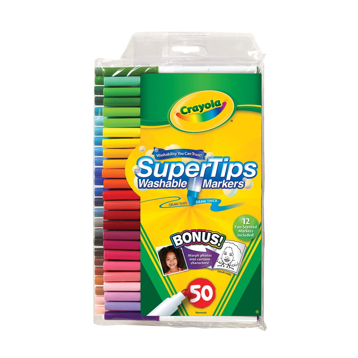 Crayola Super Clicks Retractable Markers, Assorted Bullet Tip