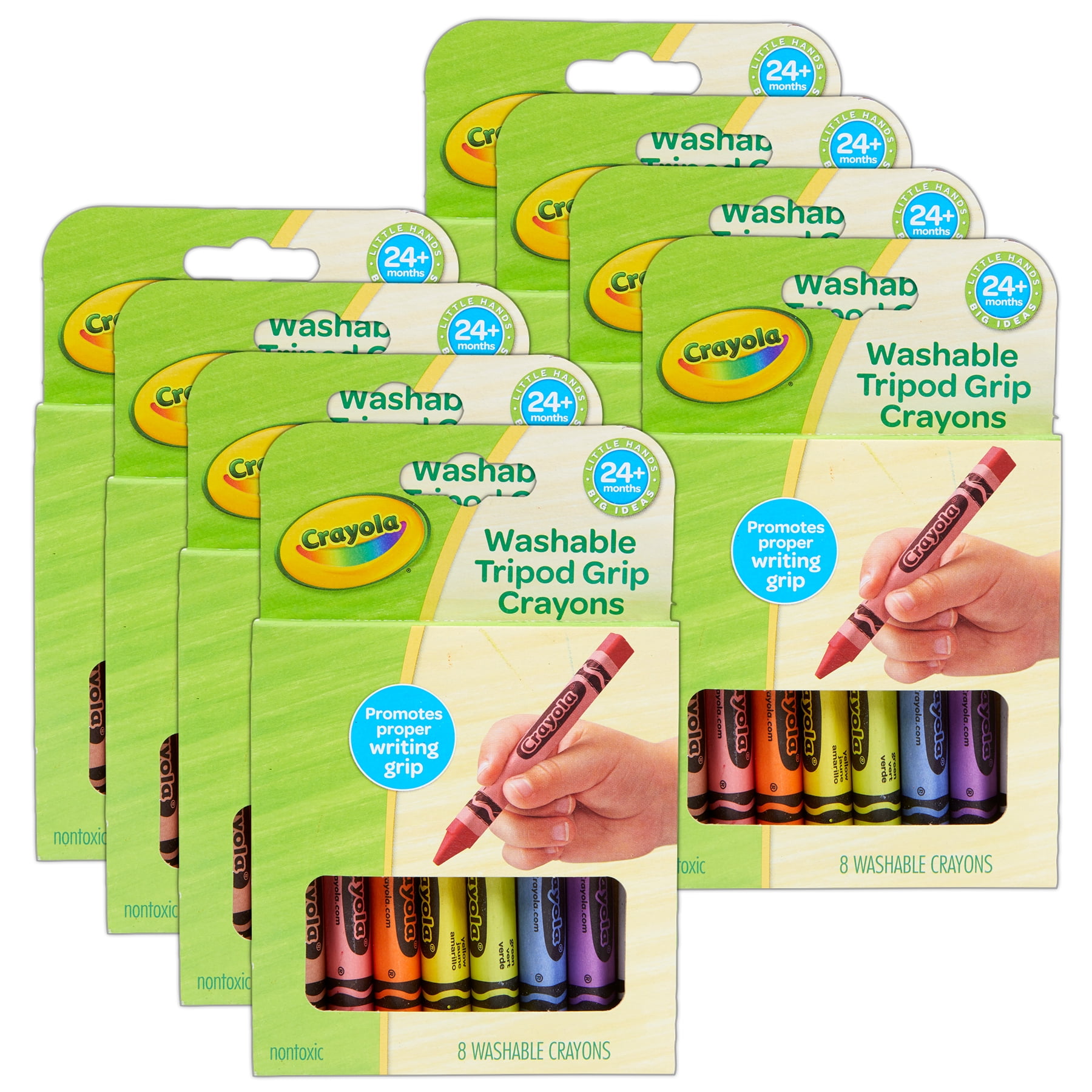 Crayola Washable Tripod Grip Crayons, Per Pack, Packs