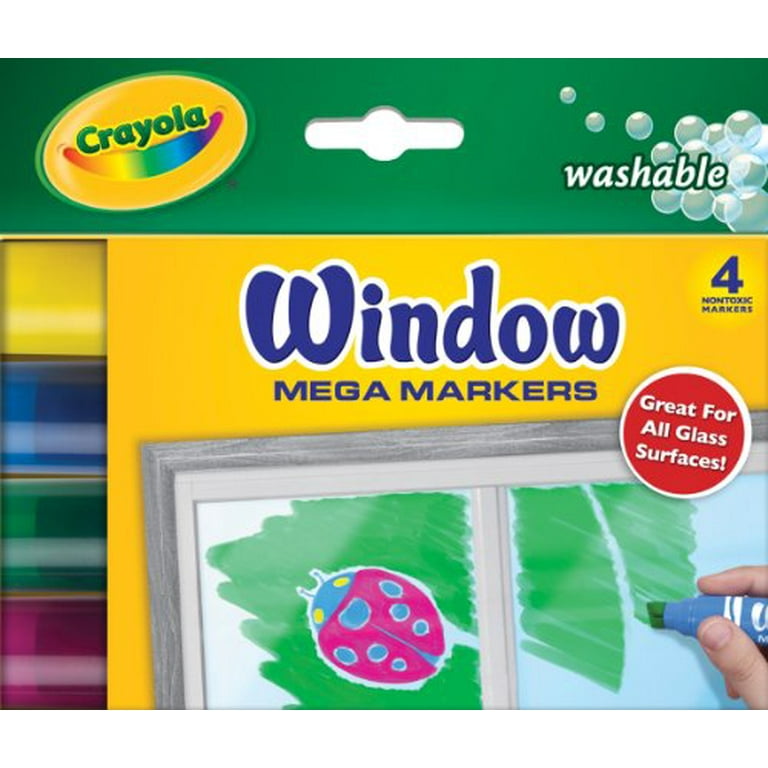 Crayola Washable Window Mega Markers, 4 Pack 