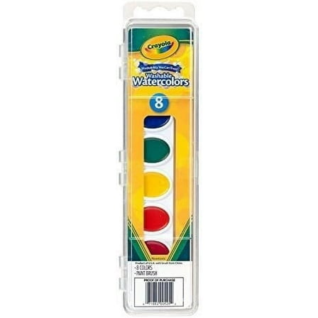 Crayola Watercolor Paints Washable 8 Primary Colors Pack of 6
