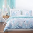 thumbnail image 1 of Crayola  White Bear Reversible Comforter Set in Blue Full - Queen 3 Piece, 1 of 5