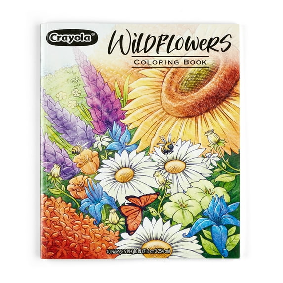 Crayola Wildflower Coloring Book, 40 Premium Adult Coloring Pgs, Flowers, Gifts