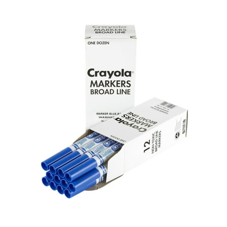 CrayolaBulk Ultra-Clean Washable Markers, Conical Tip, Blue