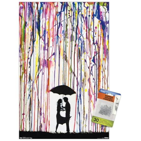 Crayon Art Wall Poster with Push Pins, 14.725" x 22.375"