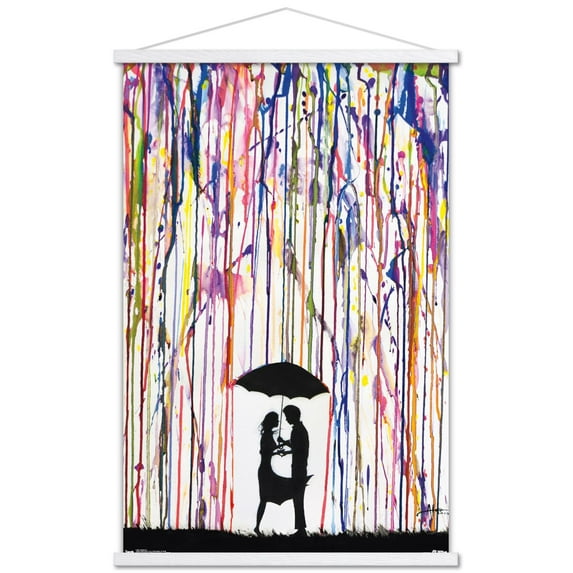 Crayon Art Wall Poster with Wooden Magnetic Frame, 22.375" x 34"