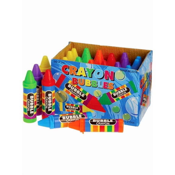 Assorted Color 24 Pack Crayon Stick Blowing Bubbles Toys