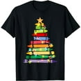 thumbnail image 1 of Crayon Christmas Tree Teacher Student Xmas Holiday Pajamas T-Shirt, 1 of 5