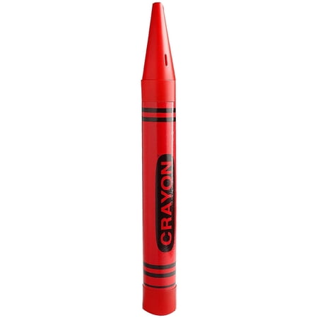 Crayon Coin Savings Bank - Measures Approximately 22.5" Tall x 2.25" Wide & deep - Color: Red