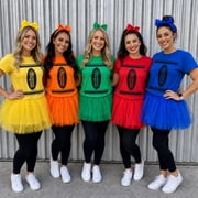 Crayon Color Halloween Costume T-Shirt, Crayon Costume Cosplay Shirt, Group Family Matching Tee, Halloween Matching Family T-Shirt