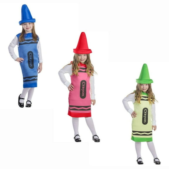Dress Up America Crayon Costume for Kids - Green Crayon Tunic for Girls and Boys, Medium