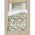 thumbnail image 1 of Crayon Duvet Cover Set Twin Size, Continuous Childish Pattern of Cartoon Drawn Painting Crafts on Plain Background, Decorative 2 Piece Bedding Set with 1 Pillow Sham, Multicolor, by Ambesonne, 1 of 3
