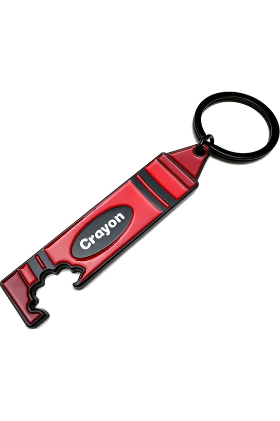 Crayon Keychain Bottle Opener Marine USMC Novelty Gag Gift For Army Military Veteran Red