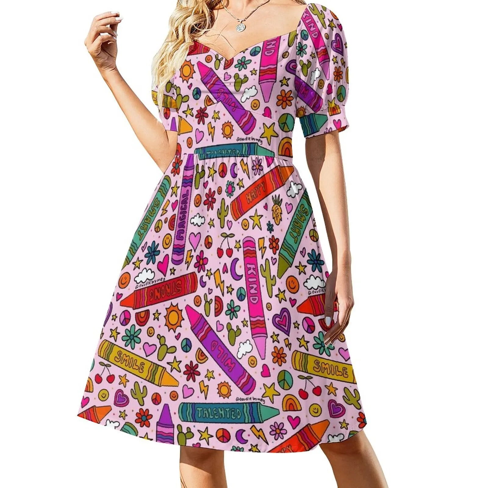 Crayon Print Dress long dresses for women elegant dresses plus sizes ...