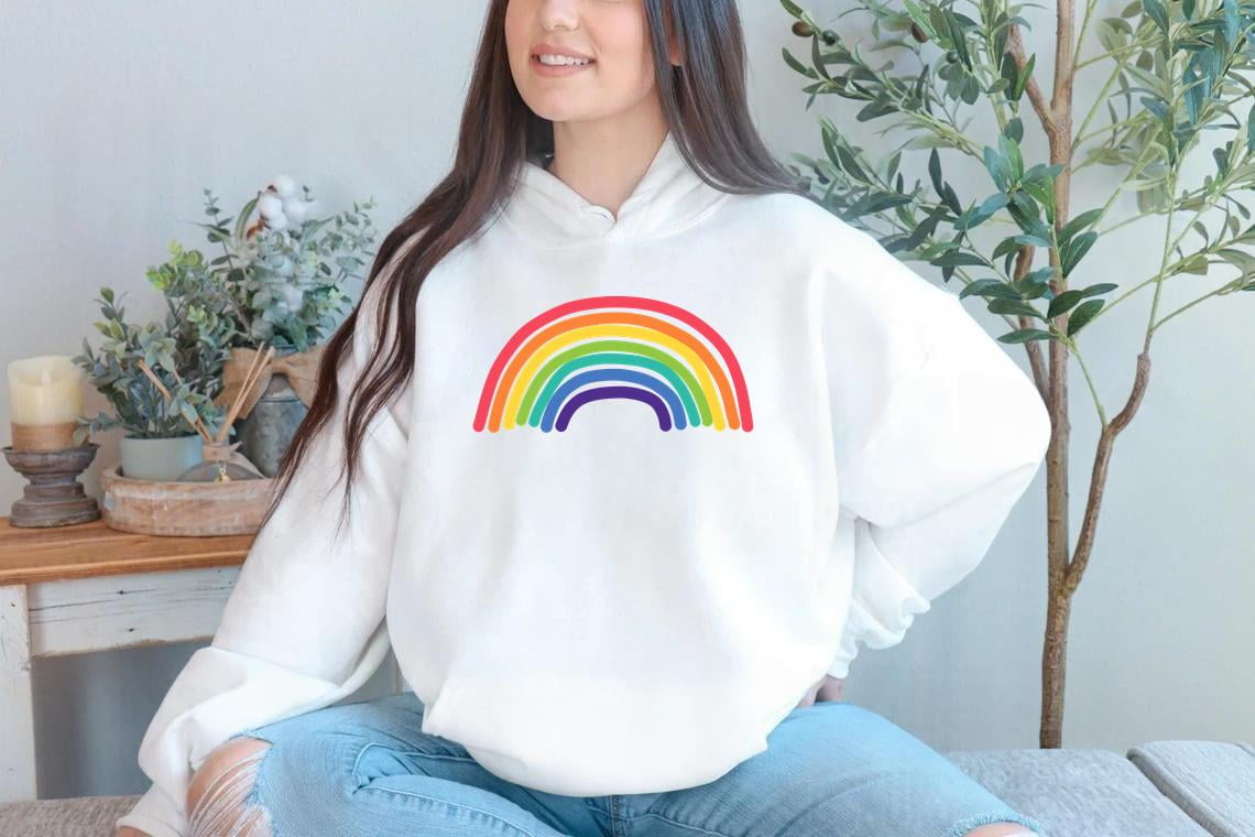 Crayon Rainbow Hoodie with Joyful Pages and Color Fun, for men & women