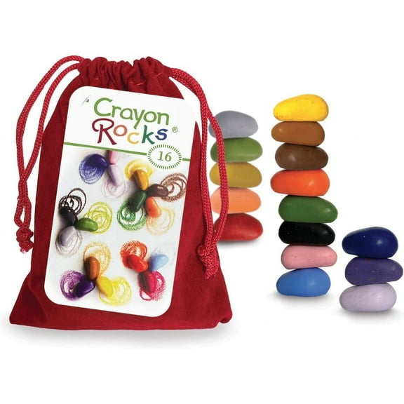 Crayon Rocks Crayons in Rock Shape, 16 Count, Tripod Grip for Handwriting