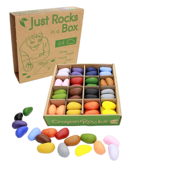 Crayon Rocks Just Rocks in a Box 16 Colors 64 Total Soy Wax Crayons, Non-Toxic, Made in USA