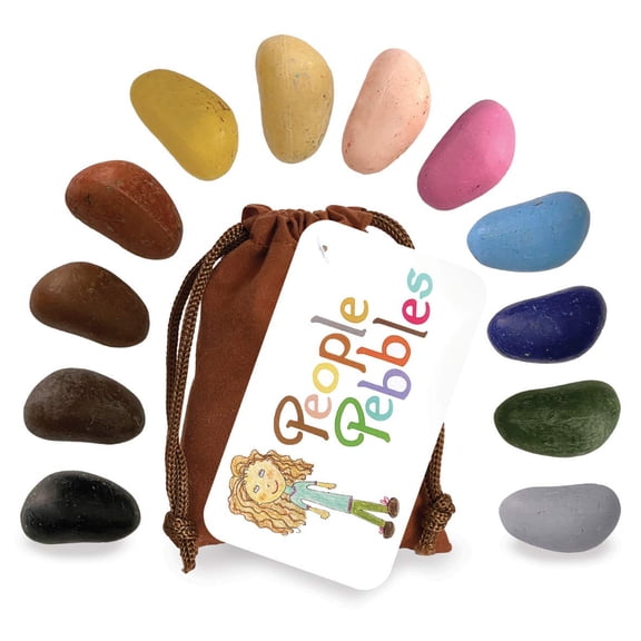 Crayon Rocks People Pebbles 12 Skin Tone Soy Wax Crayons Diversity Colors, Non-Toxic, Made in USA