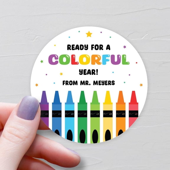 Crayon School Happy First School Welcome School Hello Preschool Jr Kindergarten Sticker