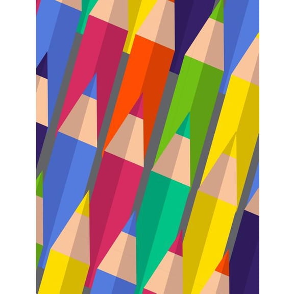 Crayon School Patterns: Pencil Pattern College Ruled Line Notebook, (Paperback)