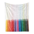 thumbnail image 1 of Crayon Soft Flannel Fleece Throw Blanket, Photo with Color Scale of Creativity Painting Crafts and Lines on Plain Backdrop, Cozy Plush for Indoor and Outdoor Use, 60" x 80", Multicolor, by Ambesonne, 1 of 5