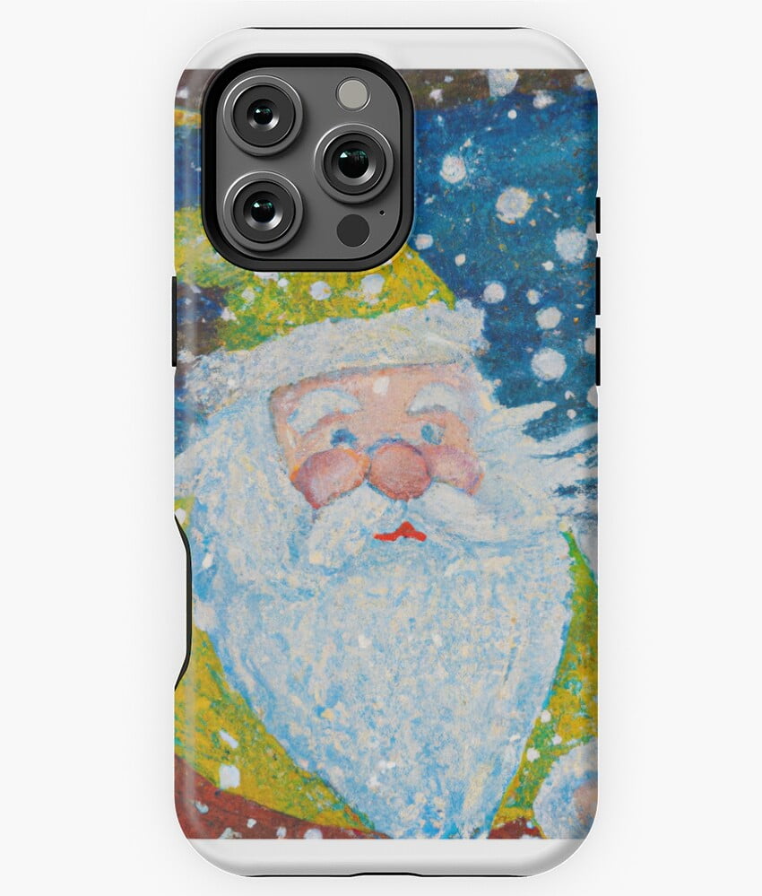Crayon St Nick Christmas Holiday Drawing Phone Case for iPhone 16 15 Crayon St Nick Christmas Holiday Drawing Phone Case for iPhone 16 15