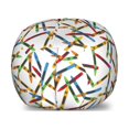 thumbnail image 1 of Crayon Storage Toy Bag Chair, Continuous Pattern of Cartoon Drawn Painting Crafts on Plain Background, Stuffed Animal Organizer Washable Bag, Large Size, Multicolor, by Ambesonne, 1 of 3