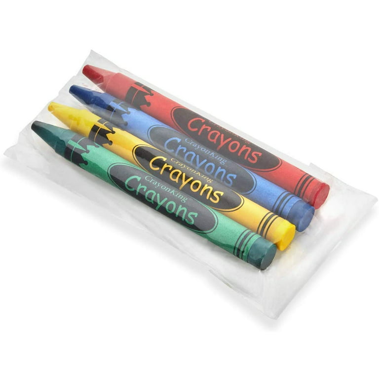 CrayonKing 50 Sets of 4-Packs in Cello (200 Total Bulk Crayons) Restaurants Party Favors Birthdays School Teachers & Kids Coloring Non-Toxic