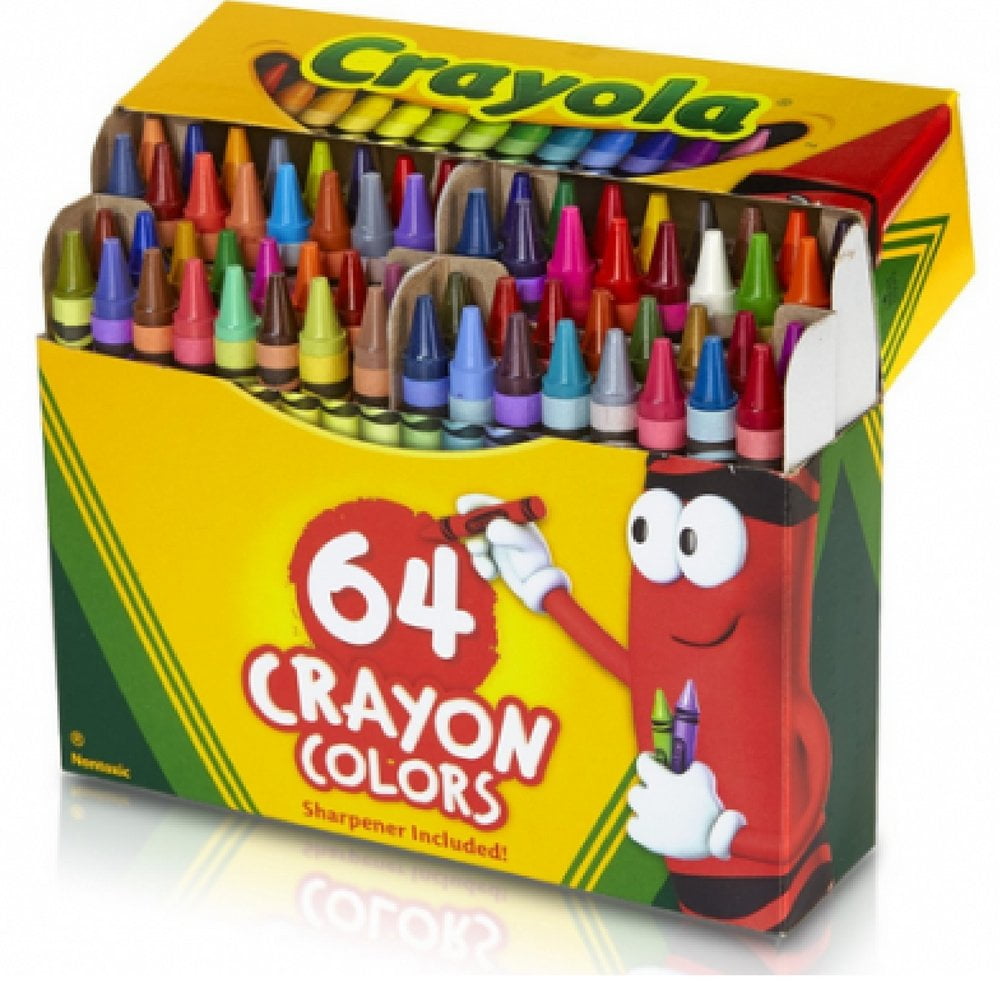 Classic Color Crayons in Flip-Top Pack with Sharpener, 64 Colors/Pack -  BOSS Office and Computer Products