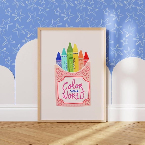 Crayons Color Your World Wall Picture, Unframed Paper Poster 11x14in