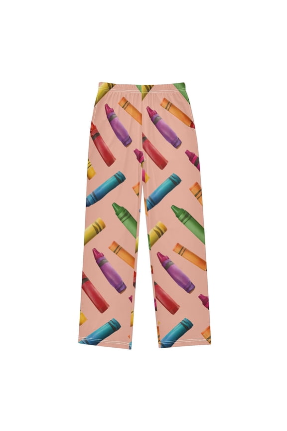 Crayons Colors Pattern Pajama Pants Soft Lightweight Lounge Pants Bottoms Sleep Pants Warm Comfy