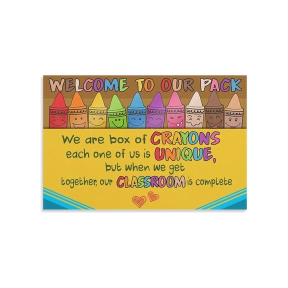 Crayons Diversity Poster Welcome to Our Unique Classroom Pack Inclusive Rules Wall Art for Teachers Back to School Classroom Community Decor