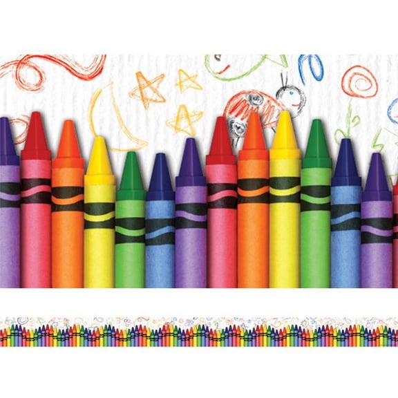 Crayons Layered Border - Pack of 6