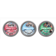 Crazy Aaron Mini Thinking Putty Holiday Set, Color Change, Glow, 3-Pack, 0.46 oz Each