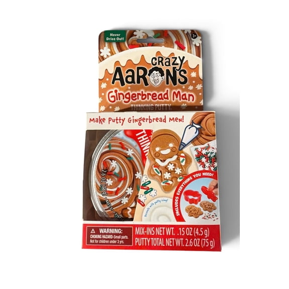 Crazy Aaron's Thinking Putty Gingerbread Man 2.6 oz