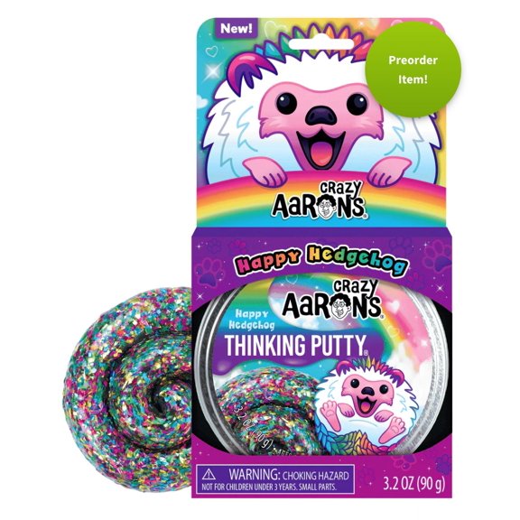 Crazy Aarons Putty Pets Happy Hedgehog Thinking Putty