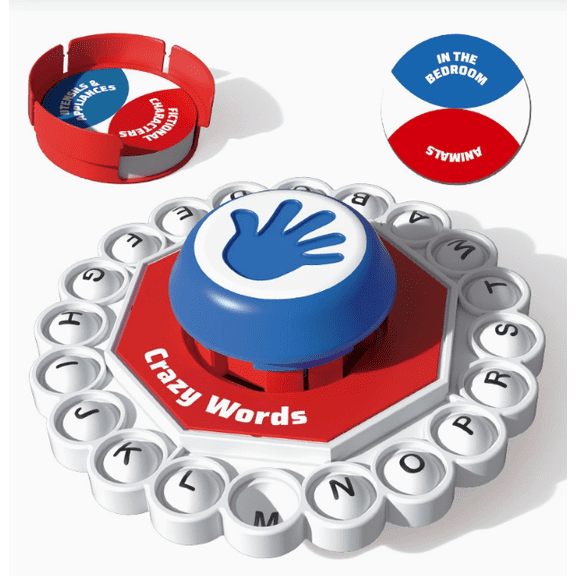 Crazy Alphabet Spinner Board Game Set - Multi-format English Vocabulary Challenge Party Game