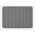 thumbnail image 1 of Crazy Art Bath Mat, Contemporary Illustration of Abstract Symmetric Shapes Overlapping, Plush Bathroom Decor Mat with Non Slip Backing, 29.5" X 17.5", Charcoal Grey and White, by Ambesonne, 1 of 2