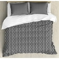thumbnail image 1 of Crazy Art Duvet Cover Set Queen Size, Vertically Arranged Bohemian Style Freaky Stripes in Monochrome, Decorative 3 Piece Bedding Set with 2 Pillow Shams, Charcoal Grey and White, by Ambesonne, 1 of 3