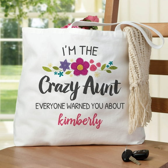 Crazy Aunt Personalized Tote Bag