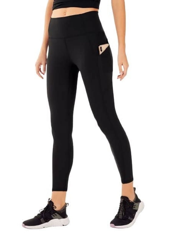 High Waisted Tummy Control Leggings for Women - Black (XL)