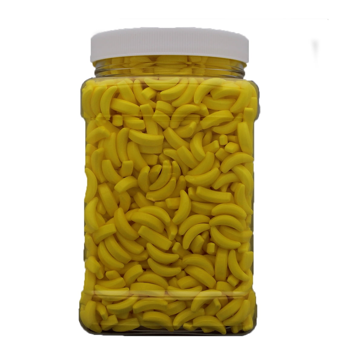 Crazy Bananas Yellow 2.5 Pound Bulk Candy - Crazy Bananas Yellow Candy in 48 FL OZ Gift Ready Reusable Square Jar