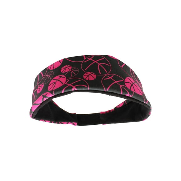Crazy Basketball Headband with Basketballs (Black/Neon Pink, One Size)