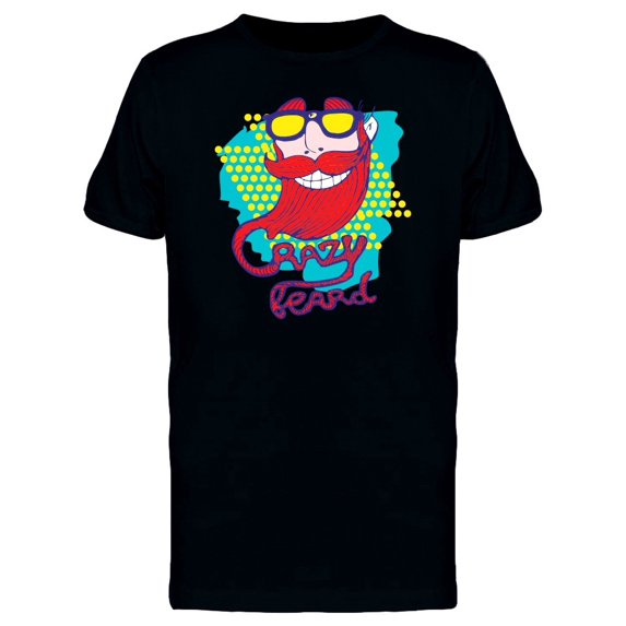 Crazy Beard Hipster Guy Tee Men's -Image by Shutterstock